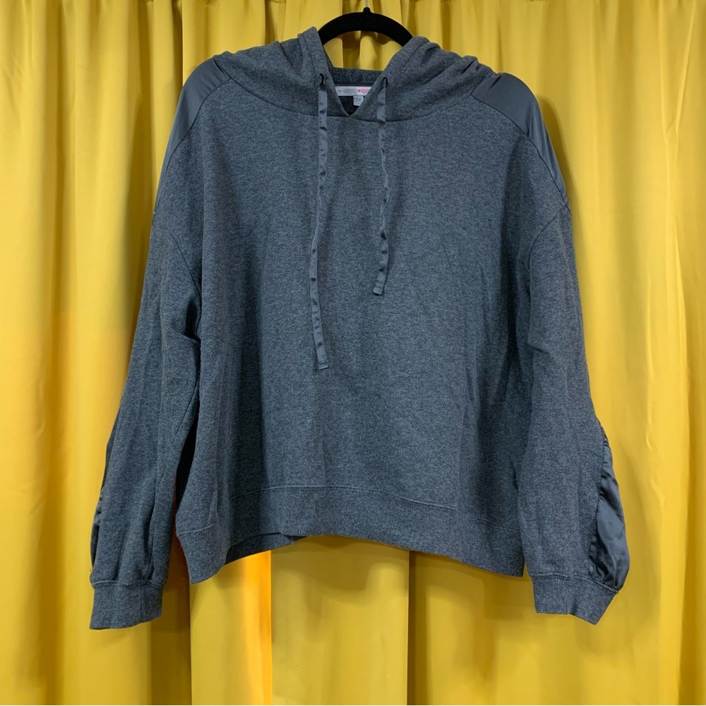 Satin “Racing” Stripe Pullover Sweatshirt